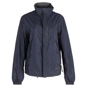 Prada Hidden Closure Windbreaker Jacket in Navy Blue Polyamide